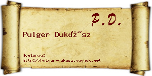 Pulger Dukász névjegykártya